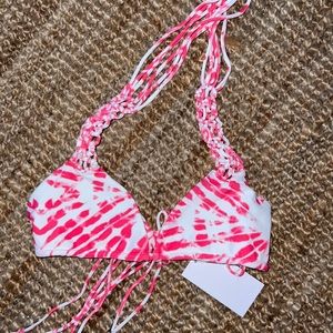 MIKOH Kula Woven Detail Triangle Top in Wave Koi NWT